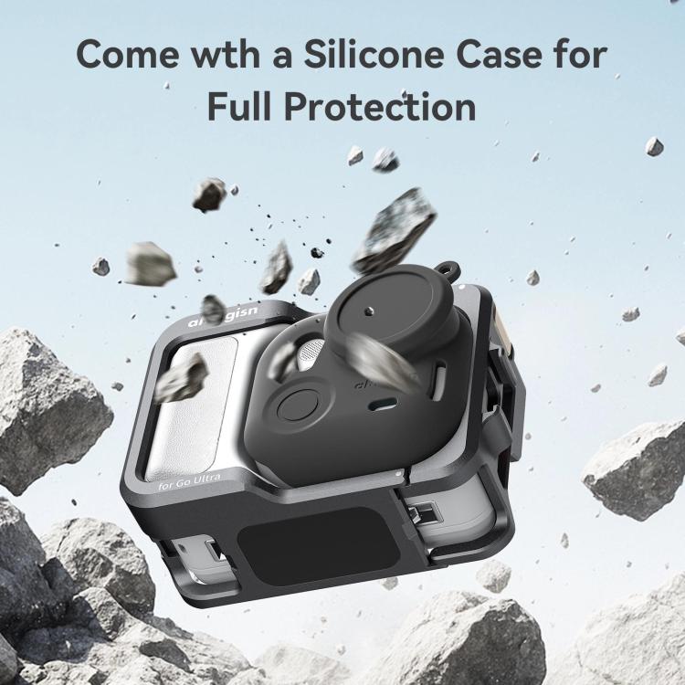 AMagisn Metal Cage For Insta360 GO Ultra Quick Release Protective Frame With Silicone Cover - TF01
