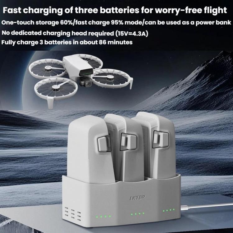 For DJI Flip LKTOP FC326 65W 3-Channel Battery Charge Manager