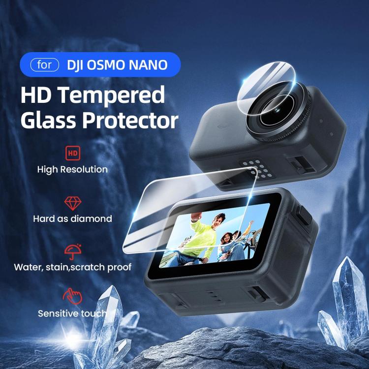 For DJI Osmo Nano aMagisn Tempered Glass Screen Protector Lens Film, Spec: 2sets
