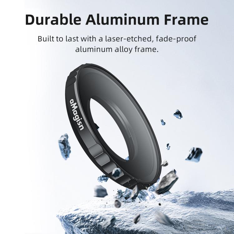 For Insta360 GO Ultra aMagisn Waterproof Filter Aluminum Alloy Frame Anti-fog Lens UV