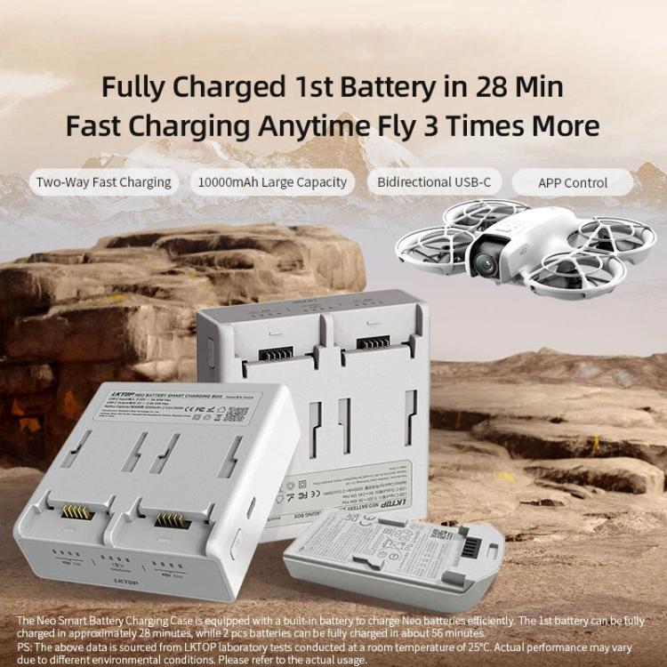 For DJI Neo LKTOP NC016 Dual Channel Smart Battery Fast Charging Case Drone Charging Manager