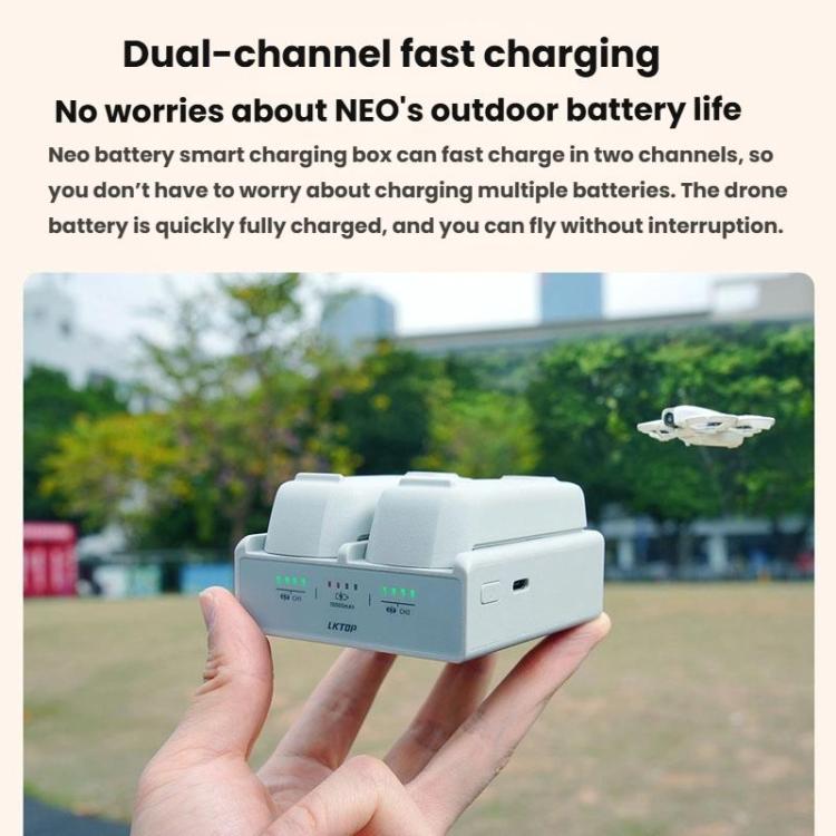 For DJI Neo LKTOP NC016 Dual Channel Smart Battery Fast Charging Case Drone Charging Manager