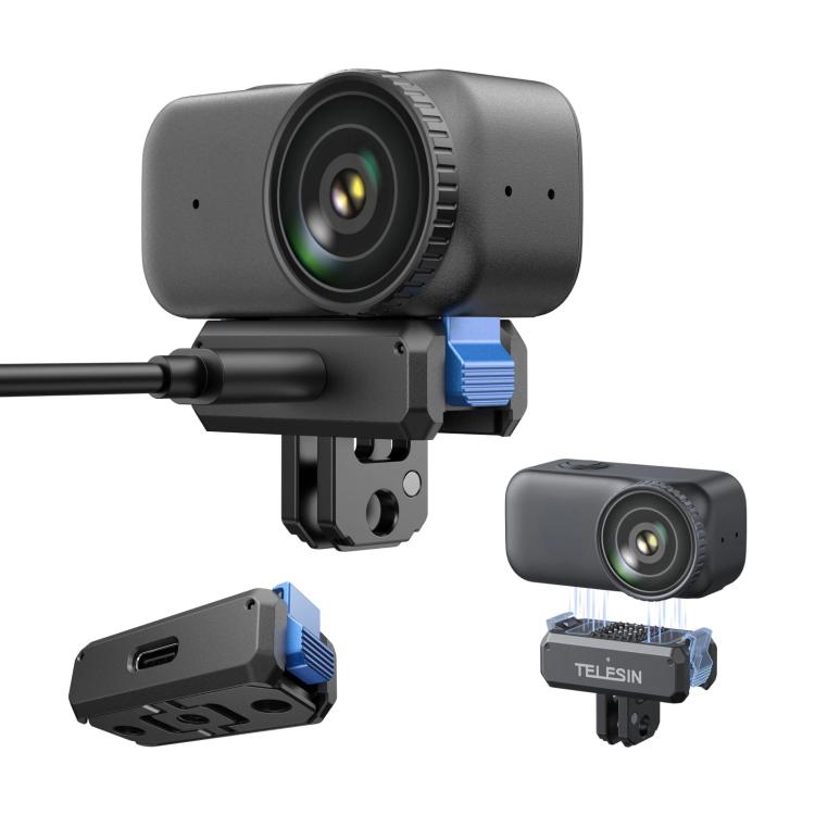 For DJI Osmo Nano TELESIN Magnetic Quick-Release Charging Base Rechargeable Adapter Mount - Black