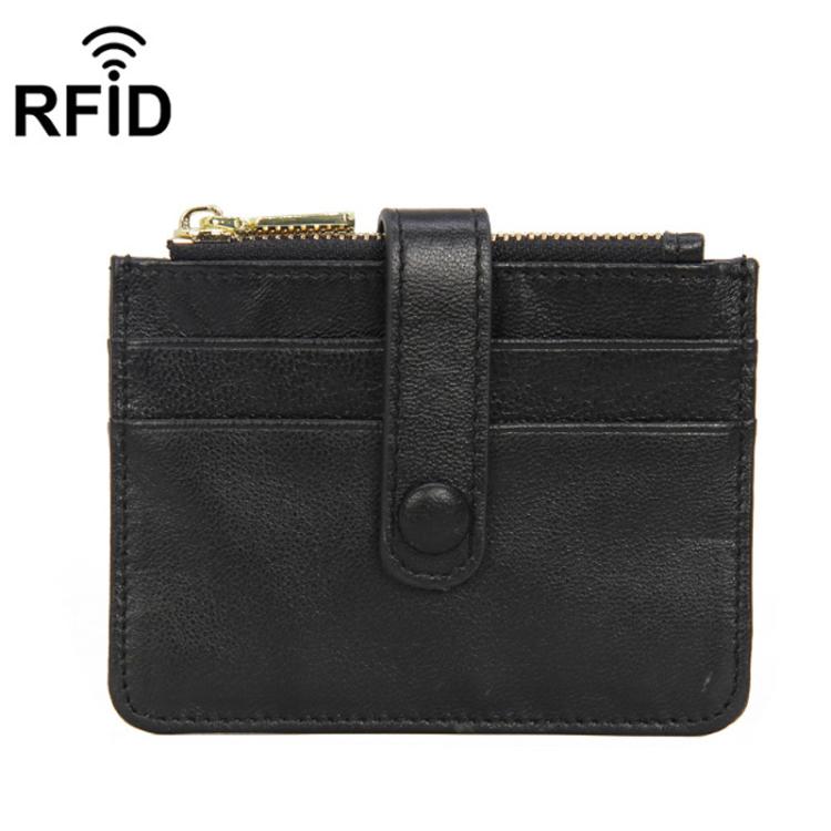 Ultra-Thin RFID Anti-Theft Card Holder Multi-Functional ID Document Clip Driver License Card Sleeve - Black