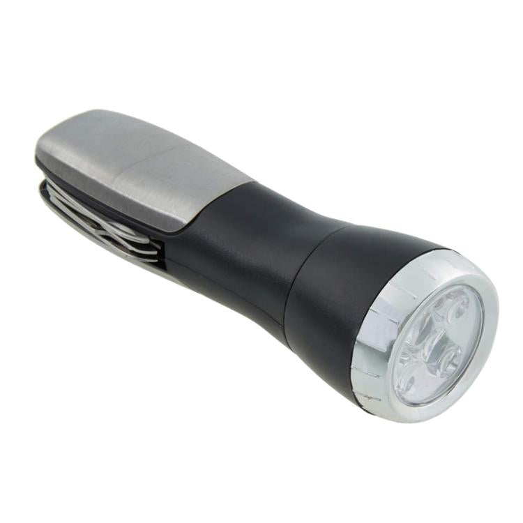 Portable Outdoor Flashlight Emergency Tool Kit - Black
