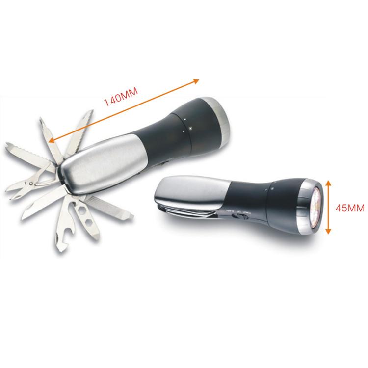 Portable Outdoor Flashlight Emergency Tool Kit - Black