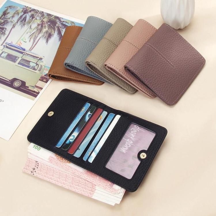 Simple Women Snap Wallet Ultra-Thin Multi-Card Slot Ladies Billfold