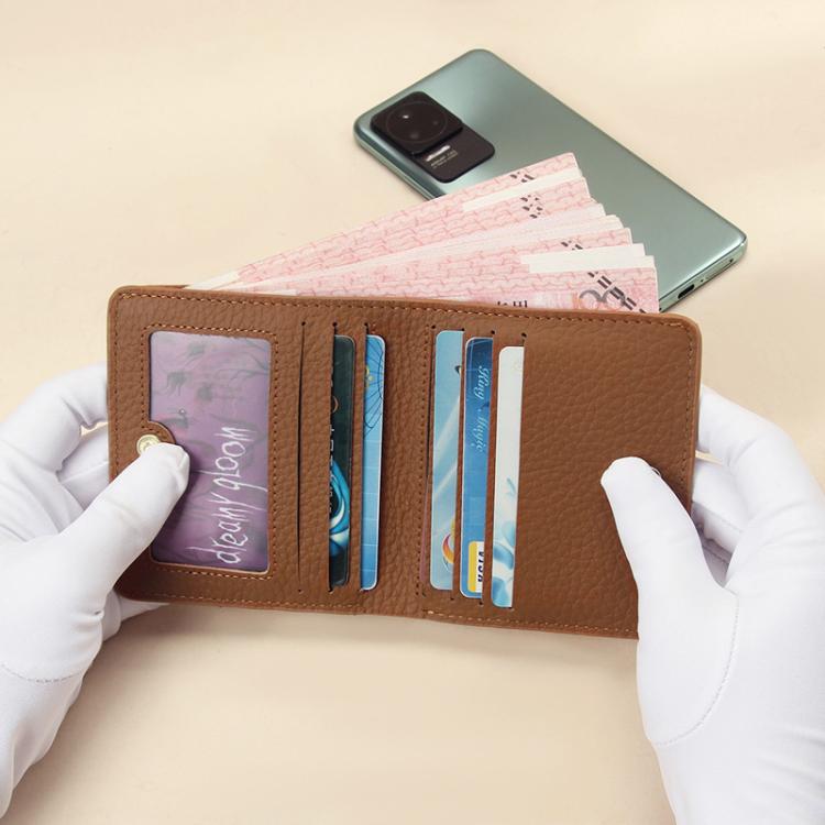 Simple Women Snap Wallet Ultra-Thin Multi-Card Slot Ladies Billfold