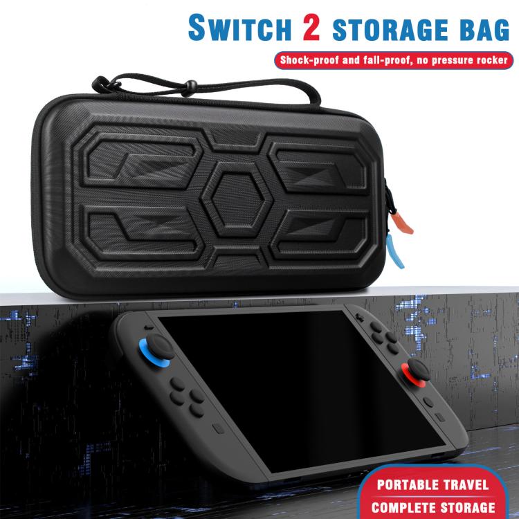 For Nintendo Switch 2 Mecha Style Hard Protective Case Portable Shockproof Carrying Storage Bag - Black