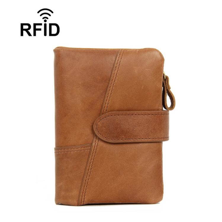 GL-26 RFID Men Foldable Leather Wallet Short-Style Multi-Functional Multi-Card Slot Wallet