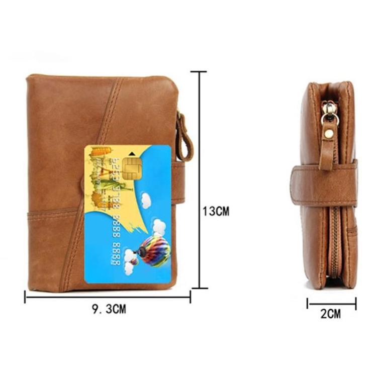 GL-26 RFID Men Foldable Leather Wallet Short-Style Multi-Functional Multi-Card Slot Wallet