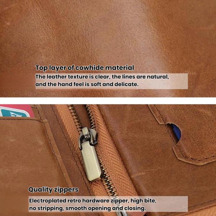 GL-26 RFID Men Foldable Leather Wallet Short-Style Multi-Functional Multi-Card Slot Wallet
