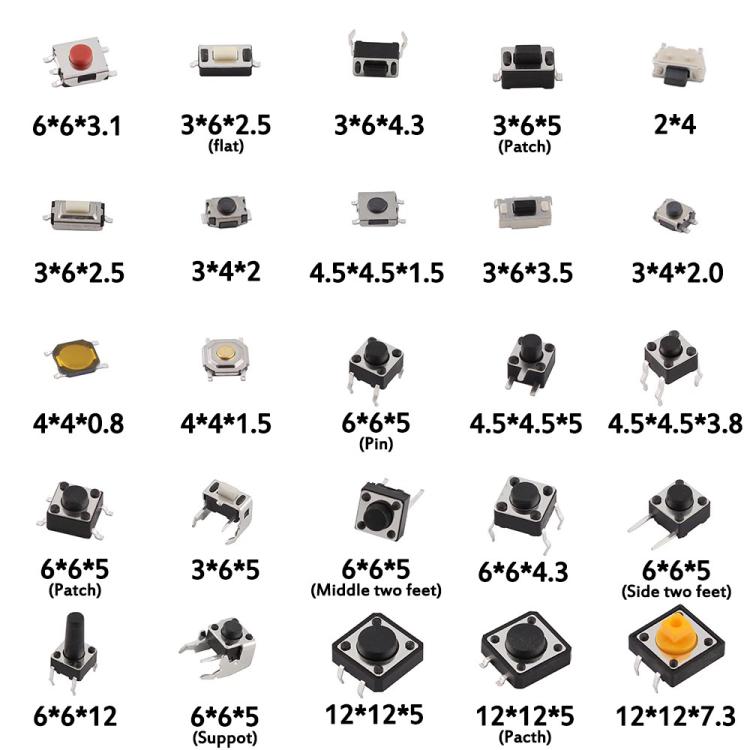 125pcs /Set Car Button Micro Tactile Switch - Bagged