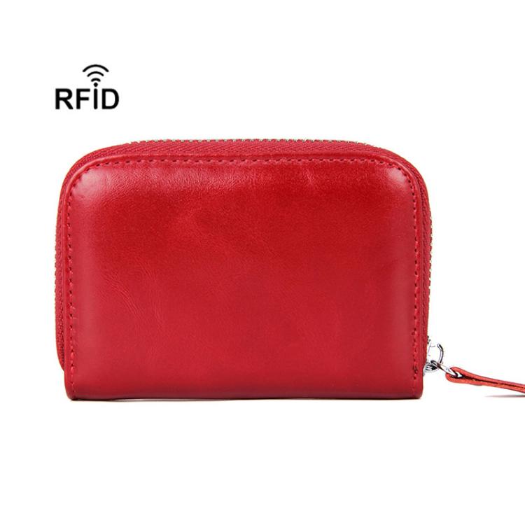 FQ666 Leather RFID Anti-Skimming Accordion Card Holder Multi-Card Slot ID Card Clip