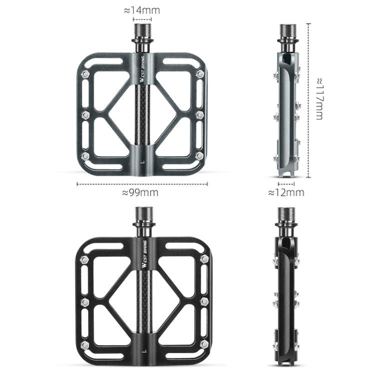 WEST BIKING Bicycle Titanium Shaft Triple Bearing Non-Slip Pedals