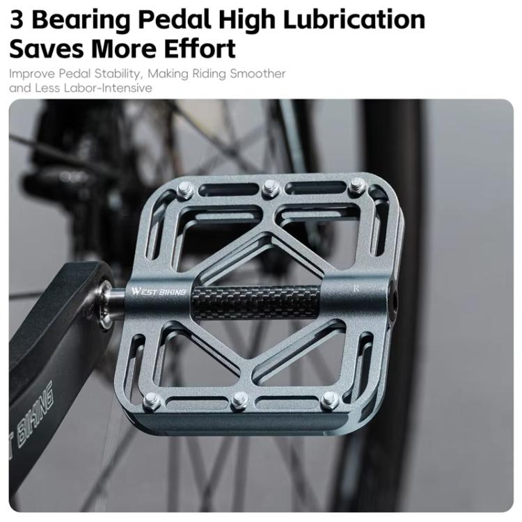 WEST BIKING Bicycle Titanium Shaft Triple Bearing Non-Slip Pedals