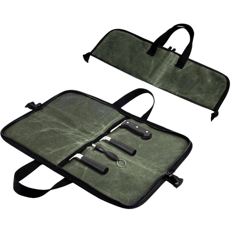 Camping Knife Organizer Convenient Handheld Kitchenware Bag - Army Green