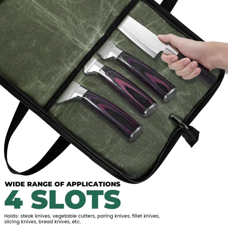 Camping Knife Organizer Convenient Handheld Kitchenware Bag - Army Green