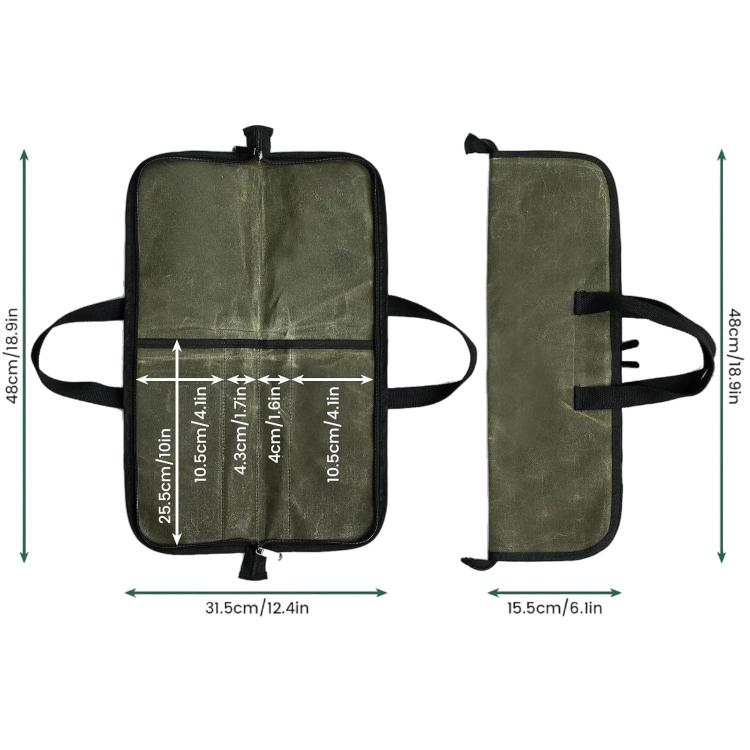 Camping Knife Organizer Convenient Handheld Kitchenware Bag - Army Green