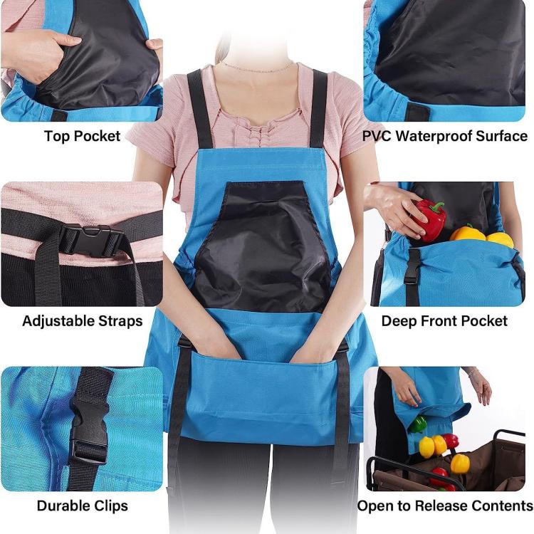 Outdoor Picking Large Pocket Apron Gardening Quick Release Harvesting Backpack