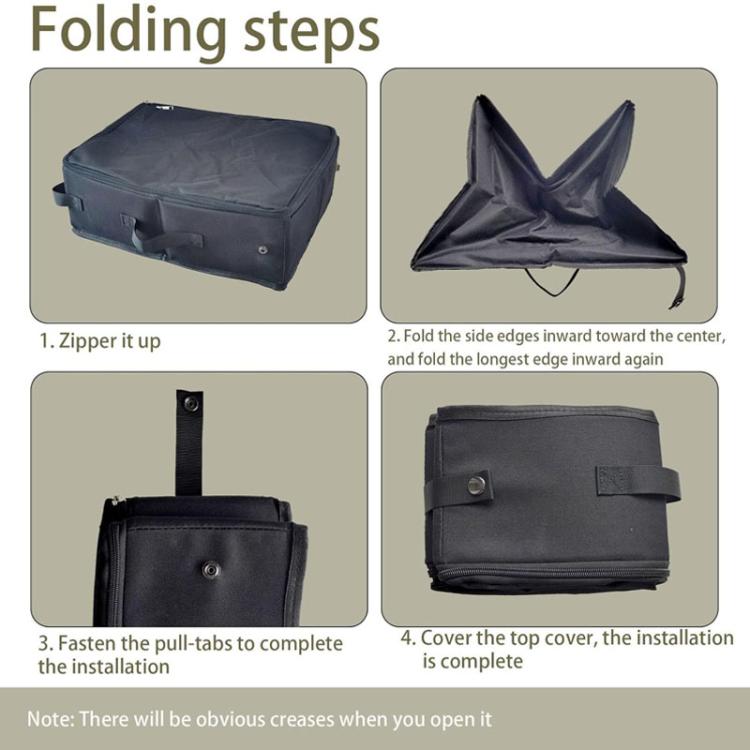 Foldable Fabric Litter Bag Portable Travel Litter Box - Black