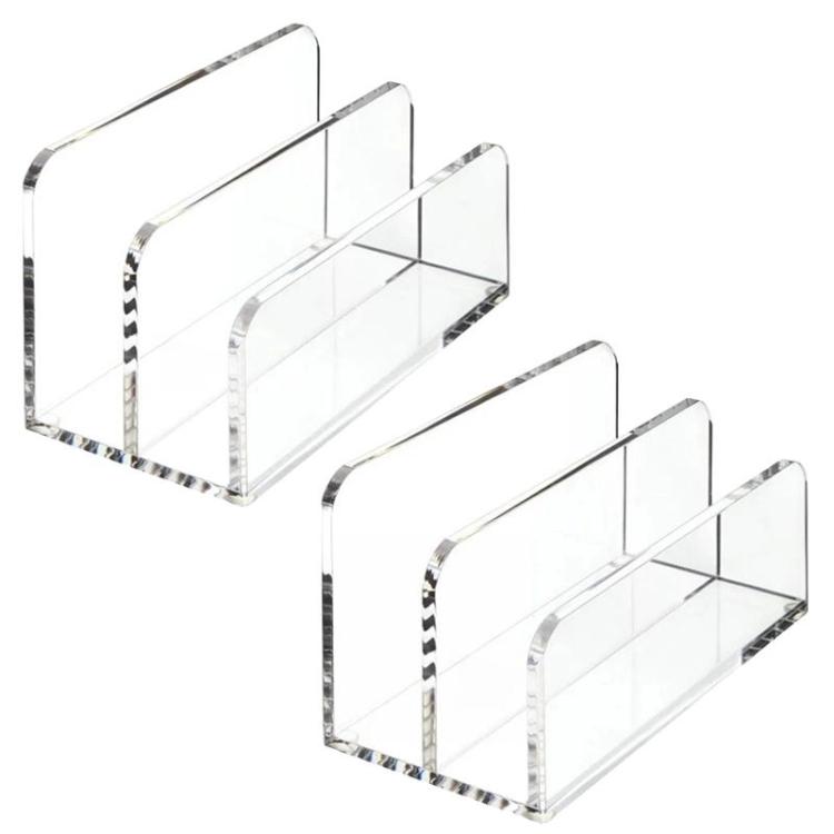 Acrylic Desk Organizer Box File Rack, Spec: Double
