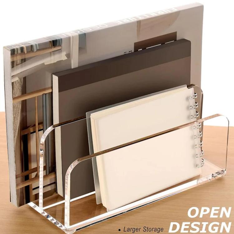 Acrylic Desk Organizer Box File Rack, Spec: Double
