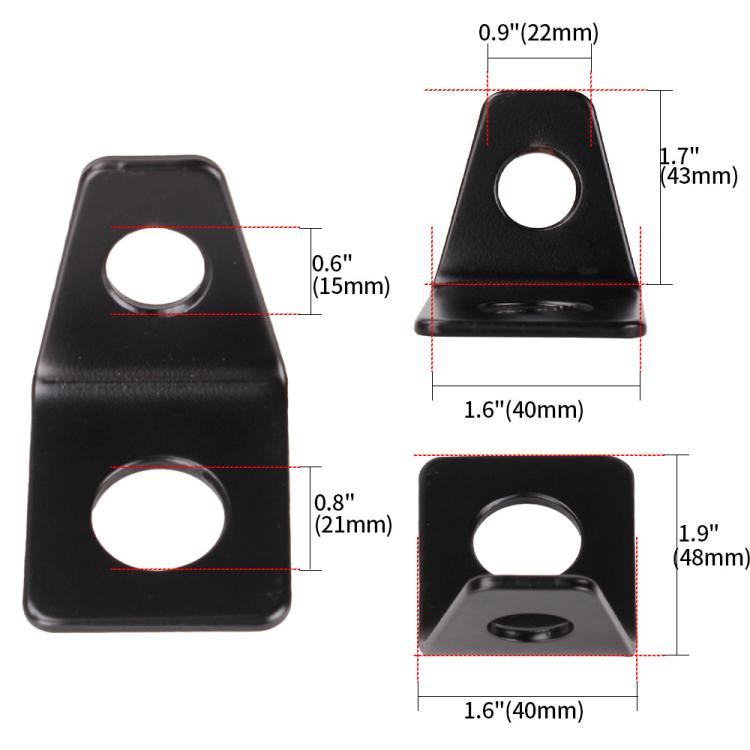 2pcs L-shaped Seat Belt Anchor For Automotive Modification - Black