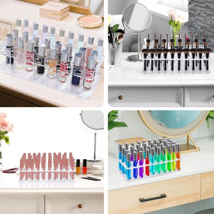 YX202 36-Hole Transparent Acrylic Lipstick Display Stand Perfume Makeup Brush Storage Rack