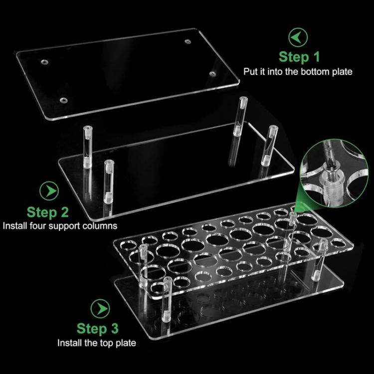 YX202 36-Hole Transparent Acrylic Lipstick Display Stand Perfume Makeup Brush Storage Rack