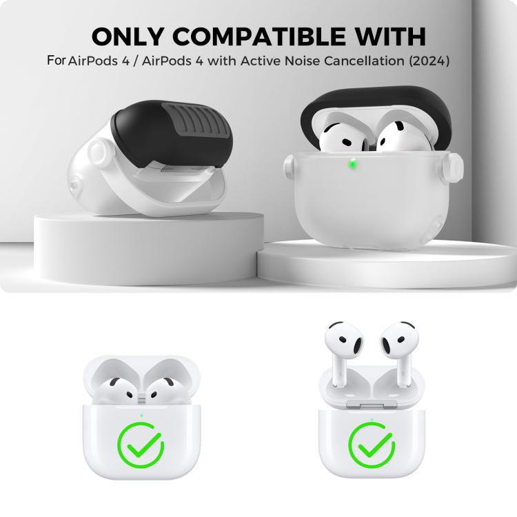 For Airpods 4 AhaStyle WG174 Earphone Silicone Split Drop Protection Case With 3 In 1 Cleaning Pen