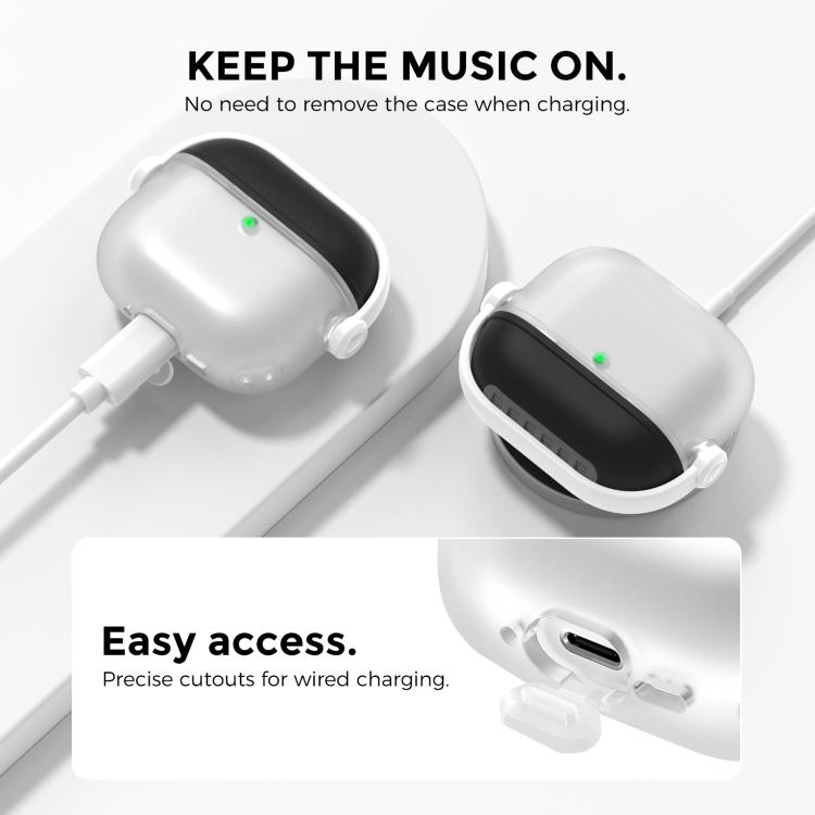 For Airpods 4 AhaStyle WG174 Earphone Silicone Split Drop Protection Case With 3 In 1 Cleaning Pen