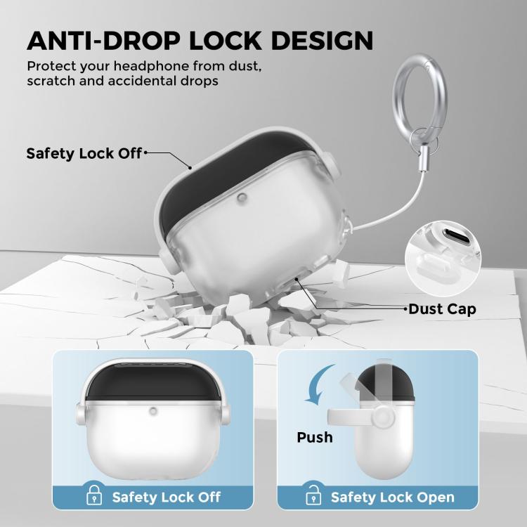 For Airpods 4 AhaStyle WG174 Earphone Silicone Split Drop Protection Case With 3 In 1 Cleaning Pen