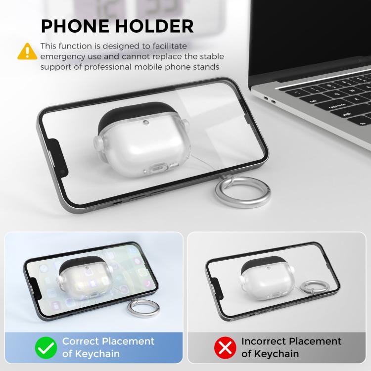 For Airpods 4 AhaStyle WG174 Earphone Silicone Split Drop Protection Case With 3 In 1 Cleaning Pen