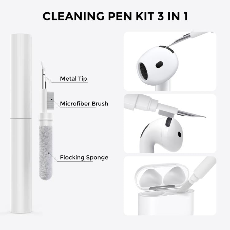 For Airpods 4 AhaStyle WG174 Earphone Silicone Split Drop Protection Case With 3 In 1 Cleaning Pen