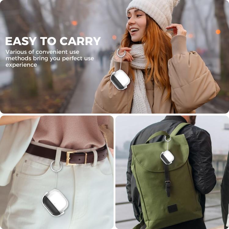 For Airpods 4 AhaStyle WG174 Earphone Silicone Split Drop Protection Case With 3 In 1 Cleaning Pen