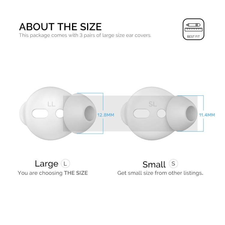 For AirPods 1 / 2 AhaStyle PT66 3pairs Silicone In-Ear Soundproof Ear Case, Color: Large Light Blue