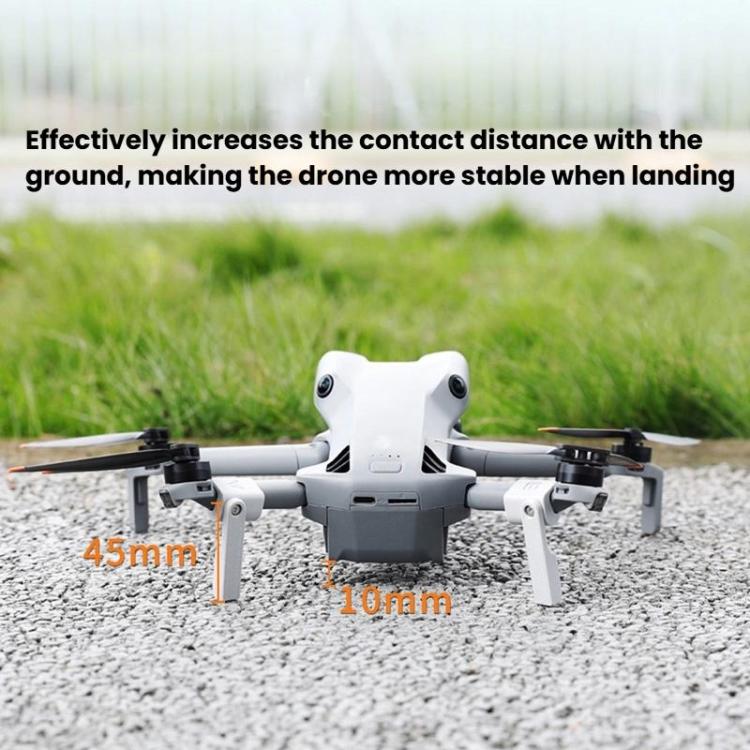 For DJI Mini 5 Pro 1pair Drone Height-Extending Landing Gear Foldable Non-Detachable Protective Bracket - Grey