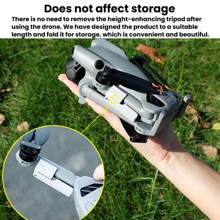 For DJI Mini 5 Pro 1pair Drone Height-Extending Landing Gear Foldable Non-Detachable Protective Bracket - Grey