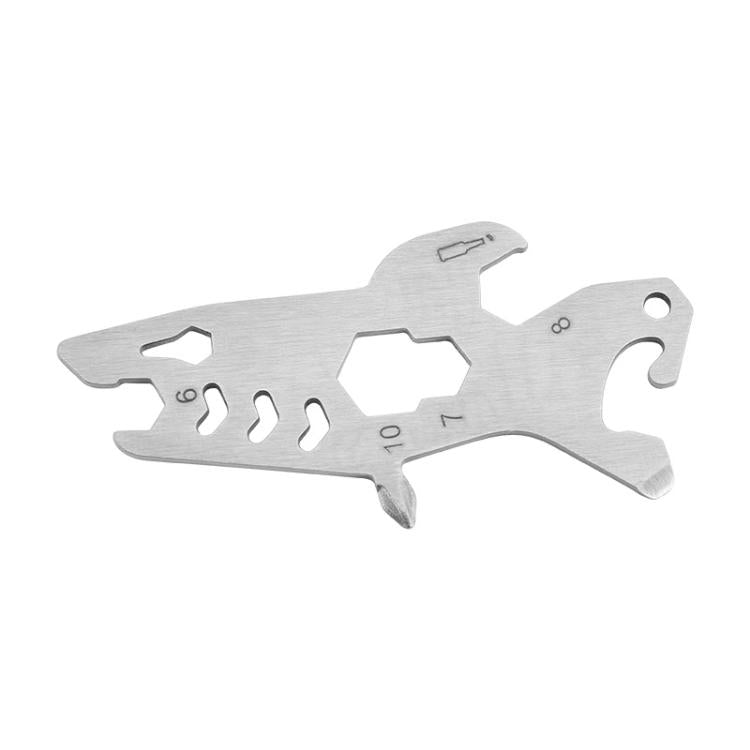 Shark Shape  Outdoor Wrench Bottle Opener Screw Tool Stainless Steel Multi-Tool Card