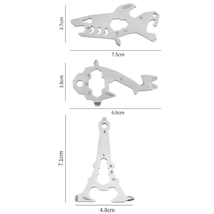 Giraffe Shape Outdoor Wrench Bottle Opener Screw Tool Stainless Steel Multi-Tool Card