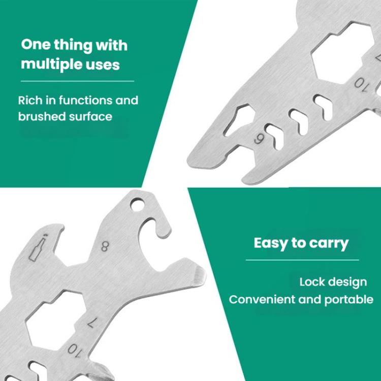 Tower Shape Outdoor Wrench Bottle Opener Screw Tool Stainless Steel Multi-Tool Card