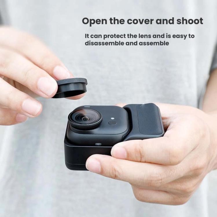 For Insta360 GO Ultra 2pcs Lens Cap Scratch-Resistant Plastic Cover - Black