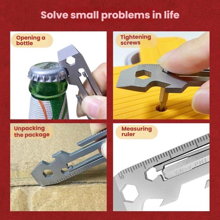 7 In 1 Multi-tool With Batch Wrench Stainless Steel Tool Card