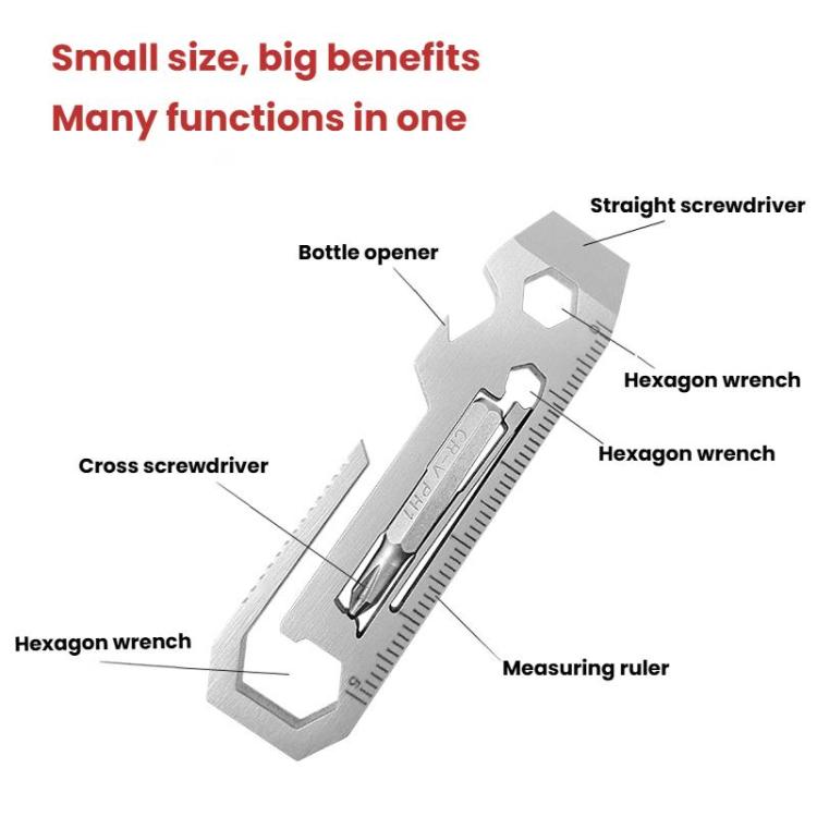 7 In 1 Multi-tool With Batch Wrench Stainless Steel Tool Card