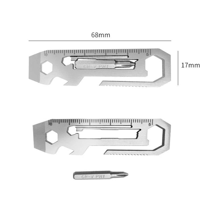 7 In 1 Multi-tool With Batch Wrench Stainless Steel Tool Card