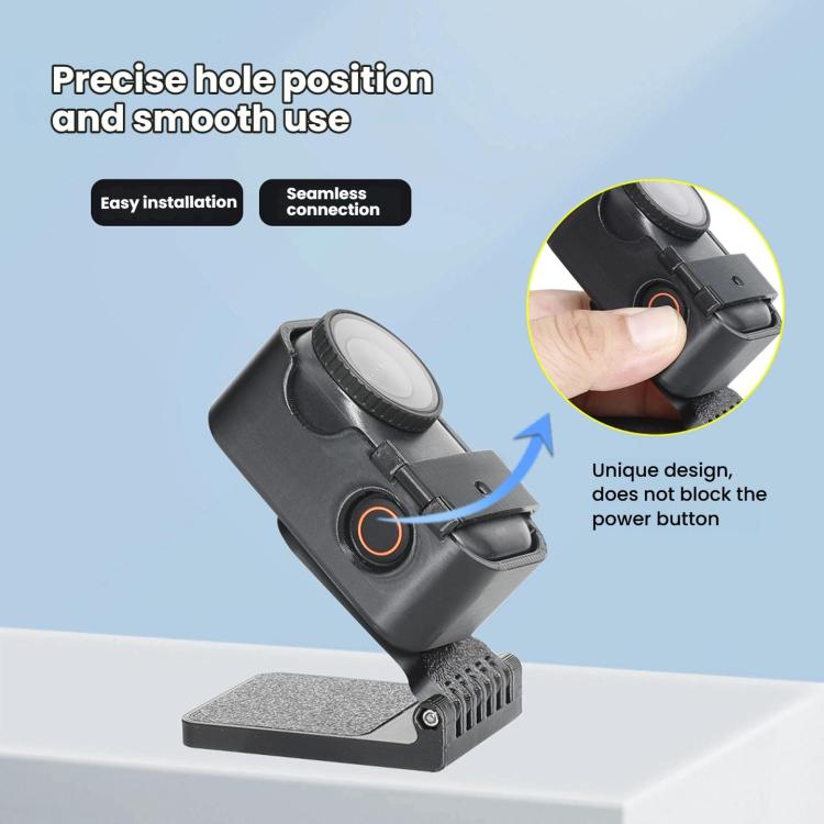 For DJI Osmo Nano Camera Magnetic Backplate Desktop Stand Vertical Holder - Black