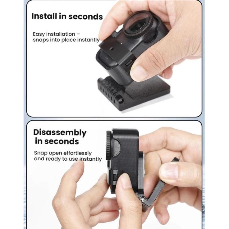 For DJI Osmo Nano Camera Magnetic Backplate Desktop Stand Vertical Holder - Black