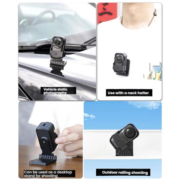 For DJI Osmo Nano Camera Magnetic Backplate Desktop Stand Vertical Holder - Black