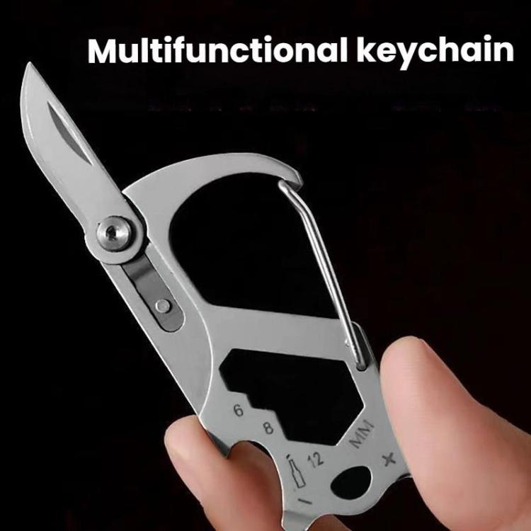 7 In 1 Round Mountaineering Buckle Outdoor Multifunctional Screwdriver Bottle Opener Portable Gadgets